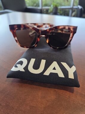 Quay Australia Tortoiseshell Frame Sunglasses with Dark Brown Lenses